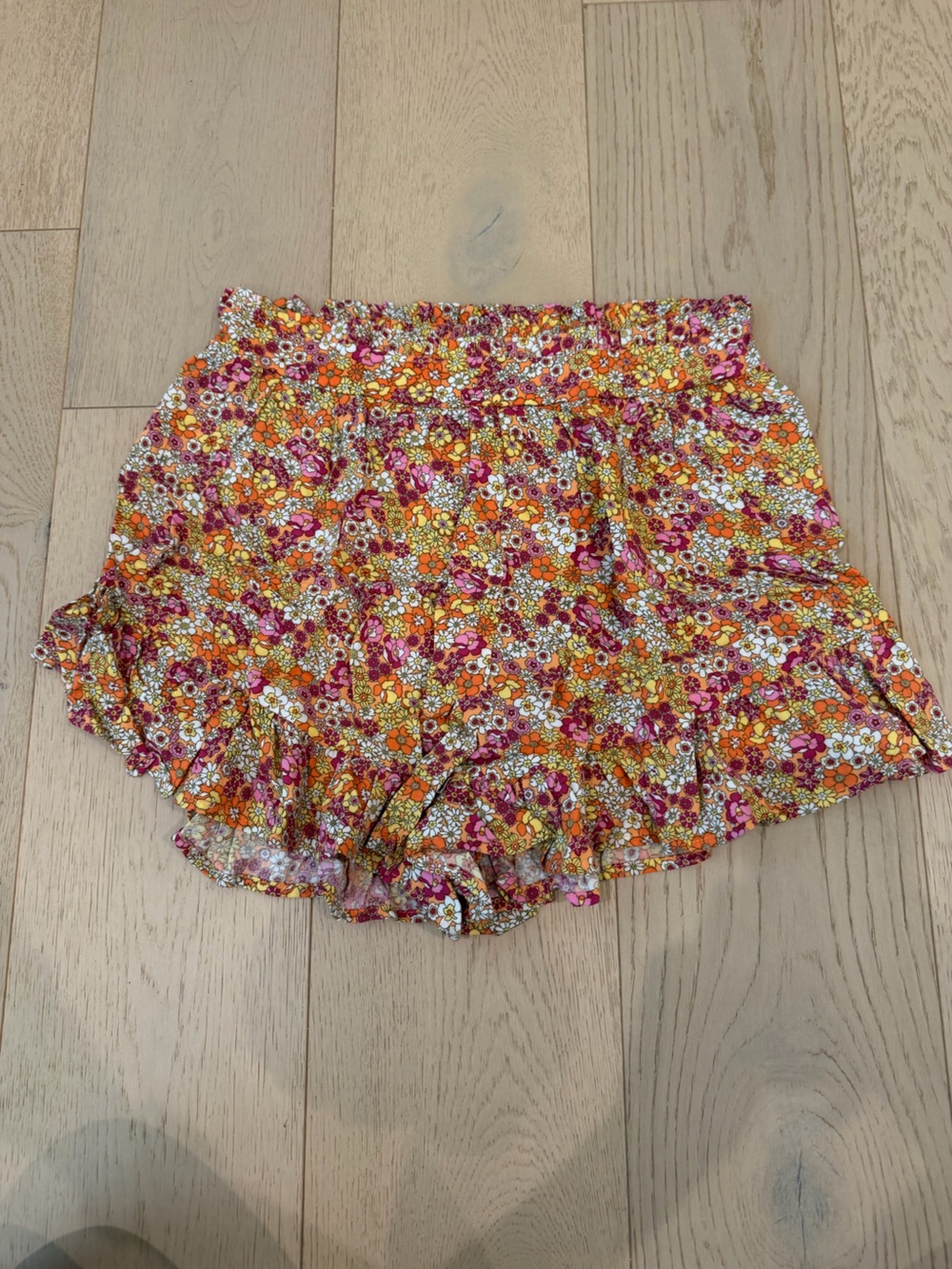 wild fable Floral Ruffle Shorts in Orange, Pink, White